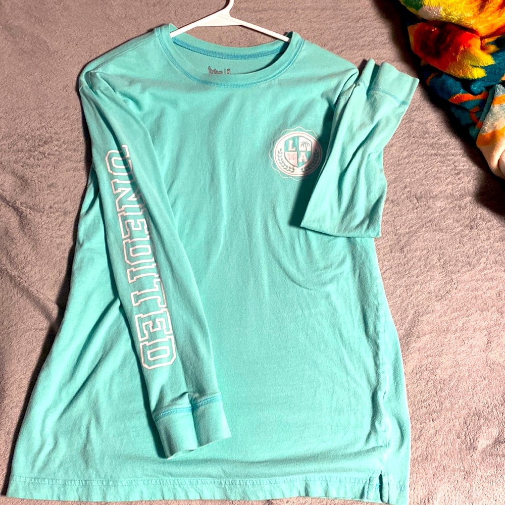 Turquoise long sleeve shirt